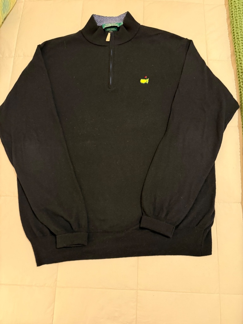 Masters - Peter Millar - 1/4 Zip - Cashmere Blend - Pullover - L - Black